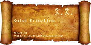 Kulai Krisztina névjegykártya
