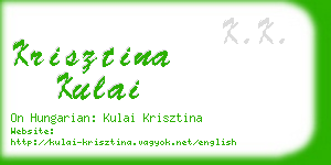 krisztina kulai business card